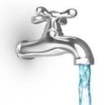 Water flowing from tap.